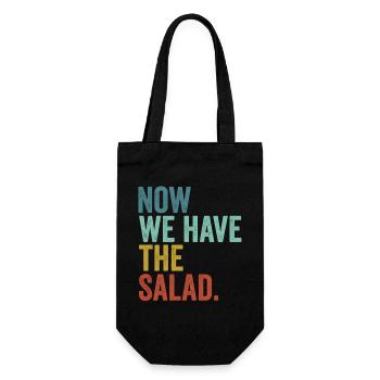 Denglisch Now We Have The Salad - Geschenkbeutel für Flaschen - Schwarz - Vorne