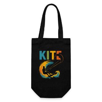 Motif Kitesurfeur | Style de cerf-volant coloré pour les sports nautiques - Sac à bouteille - noir - Devant