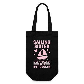 Segeln Spruch Schwester Segler Segeln Geschenk - Geschenkbeutel für Flaschen - Schwarz - Vorne