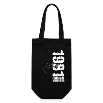 44th Birthday Original Vintage 1981 - Gift Bag for Bottles - black - Front