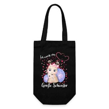 Announcing offspring I'm going to be a big sister in 2027 - Gift Bag for Bottles - black - Front