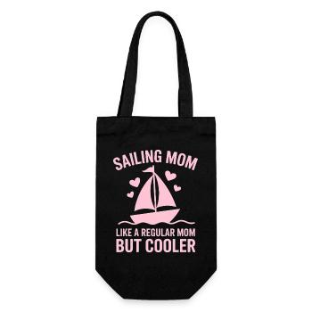 Sailing Saying Mom Mom Sailor Sailing Gift - Gift Bag for Bottles - black - Front