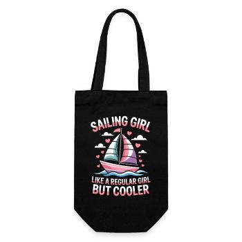 Sailing Saying Girl Sailor Sailing Gift - Gift Bag for Bottles - black - Front