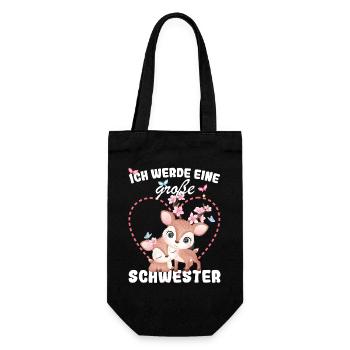 Nachwuchs Verkünden Ich Werde Große Schwester 2027 - Geschenkbeutel für Flaschen - Schwarz - Vorne