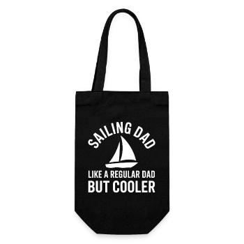 Segeln Spruch Papa Vater Segler Segeln Geschenk - Geschenkbeutel für Flaschen - Schwarz - Vorne