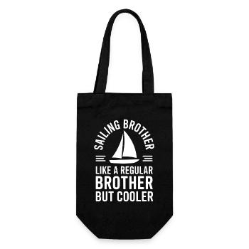 Segeln Spruch Bruder Segler Segeln Geschenk - Geschenkbeutel für Flaschen - Schwarz - Vorne