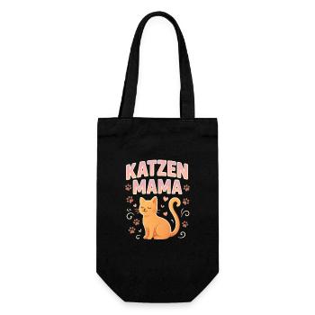 Katzen Mama Shirt – Für echte Katzenliebhaberinnen - Geschenkbeutel für Flaschen - Schwarz - Vorne