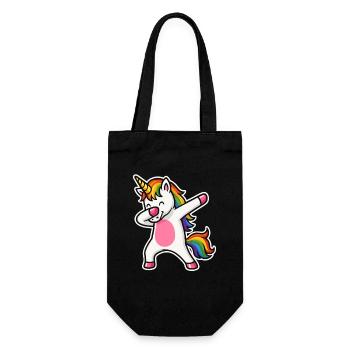 Dabbing Unicorn – Rainbow Power & Fun - Gift Bag for Bottles - black - Front