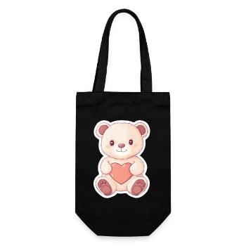 Süßer Bär – Geschenkidee für Wald- & Tierfans - Geschenkbeutel für Flaschen - Schwarz - Vorne
