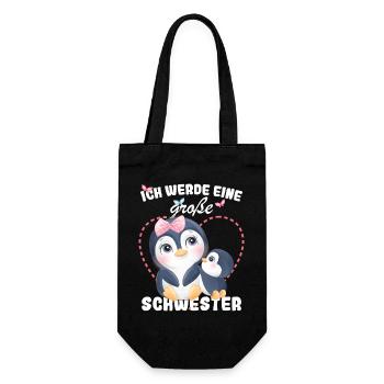 Nachwuchs Verkünden Ich Werde Große Schwester 2027 - Geschenkbeutel für Flaschen - Schwarz - Vorne