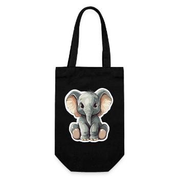 Elefant - Geschenkbeutel für Flaschen - Schwarz - Vorne