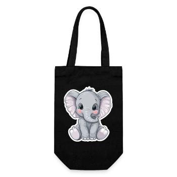 Elefant - Geschenkbeutel für Flaschen - Schwarz - Vorne