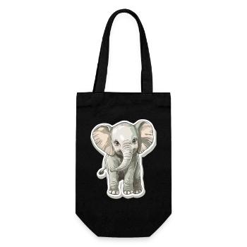 Éléphant mignon – idée cadeau pour les amoureux des animaux - Sac à bouteille - noir - Devant