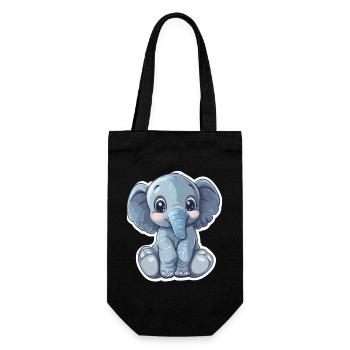 Elefant - Geschenkbeutel für Flaschen - Schwarz - Vorne