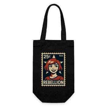 Girl rebel with star and freckles - Gift Bag for Bottles - black - Front