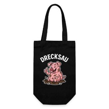 Dirty Pig – Funny Pig Shirt - Gift Bag for Bottles - black - Front