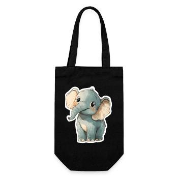 Éléphant mignon – idée cadeau pour les amoureux des animaux - Sac à bouteille - noir - Devant