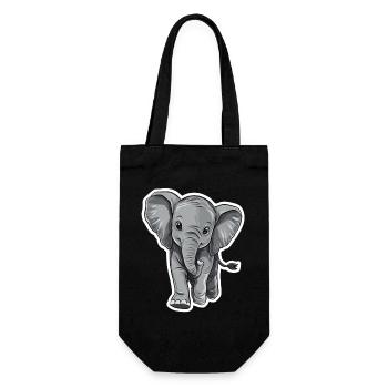 Elefant - Geschenkbeutel für Flaschen - Schwarz - Vorne