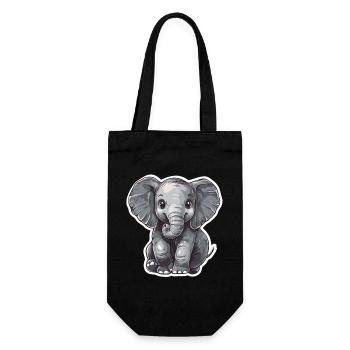 Elefant - Geschenkbeutel für Flaschen - Schwarz - Vorne