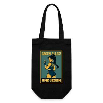 Kampfkunst Kämpferin mit Skorpion-Motiv - Geschenkbeutel für Flaschen - Schwarz - Vorne