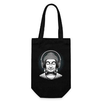 Bouddha avec casque Mindfulness Musique Boho Zen - Sac à bouteille - noir - Devant