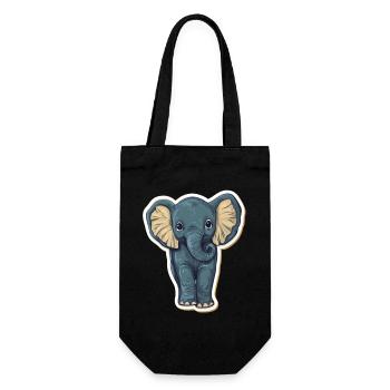 Éléphant mignon – idée cadeau pour les amoureux des animaux - Sac à bouteille - noir - Devant