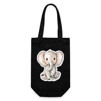 Éléphant mignon – idée cadeau pour les amoureux des animaux - Sac à bouteille - noir - Devant