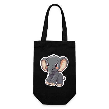 Éléphant mignon – idée cadeau pour les amoureux des animaux - Sac à bouteille - noir - Devant