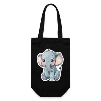 Éléphant mignon – idée cadeau pour les amoureux des animaux - Sac à bouteille - noir - Devant