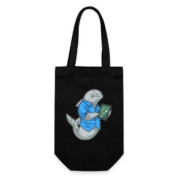 Delfin Musik Lehrer Schule - Geschenkbeutel für Flaschen - Schwarz - Vorne
