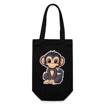 Singe mignon Singe mignon Cadeau pour les fans de singe - Sac à bouteille - noir - Devant