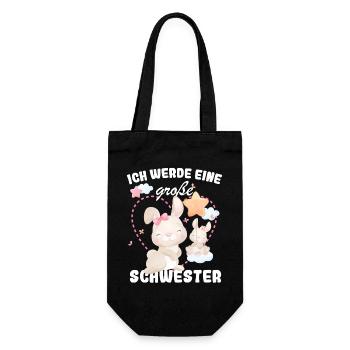 Nachwuchs Verkünden Ich Werde Große Schwester 2027 - Geschenkbeutel für Flaschen - Schwarz - Vorne