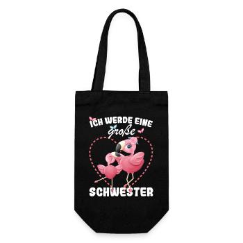 Nachwuchs Verkünden Ich Werde Große Schwester 2027 - Geschenkbeutel für Flaschen - Schwarz - Vorne