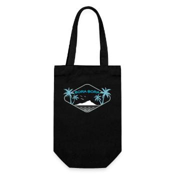 Bora Bora Palm Island Beach Vacation in Polynesia - Gift Bag for Bottles - black - Front