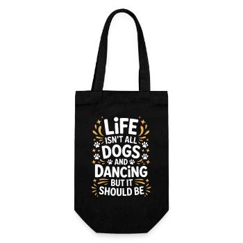 Tanzen Spruch Hunde Tanz Lustig Tanzen Geschenk - Geschenkbeutel für Flaschen - Schwarz - Vorne