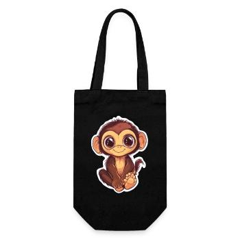Singe Mignon Singe Cadeau pour les fans de Singe - Sac à bouteille - noir - Devant