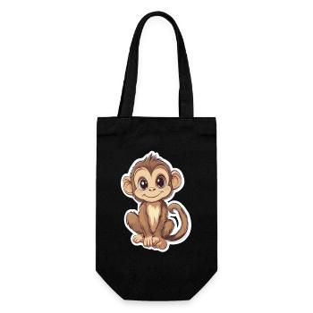 Singe Mignon Singe Cadeau pour les fans de Singe - Sac à bouteille - noir - Devant
