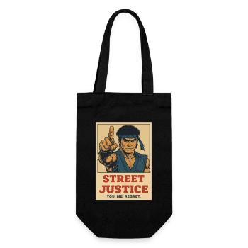 Straßenkämpfer Comic Retro Street Justice Shirt - Geschenkbeutel für Flaschen - Schwarz - Vorne