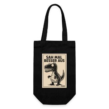 Funny Dino Saying Looked Better - Gift Bag for Bottles - black - Front