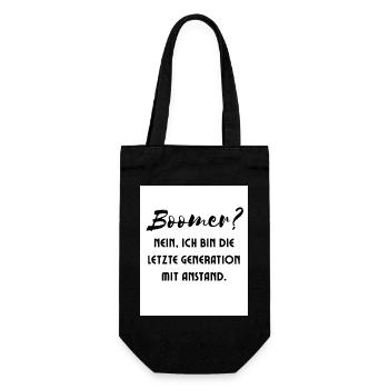 Generation mit Stil Spruch - Geschenkbeutel für Flaschen - Schwarz - Vorne