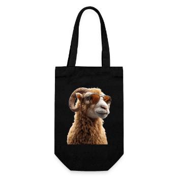 Widder Mufflon Aries Wilde Schafe Männliches Schaf - Geschenkbeutel für Flaschen - Schwarz - Vorne