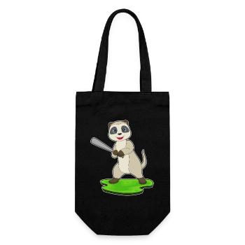 Erdmännchen Baseball Baseballschläger - Geschenkbeutel für Flaschen - Schwarz - Vorne