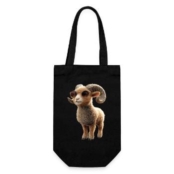 Widder Mufflon Aries Wilde Schafe Männliches Schaf - Geschenkbeutel für Flaschen - Schwarz - Vorne