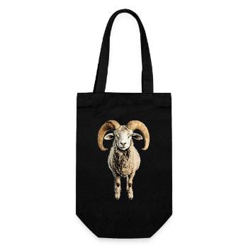 Widder Mufflon Aries Wilde Schafe Männliches Schaf - Geschenkbeutel für Flaschen - Schwarz - Vorne