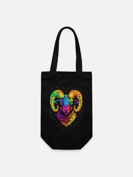 Widder Mufflon Aries Wilde Schafe Männliches Schaf - Geschenkbeutel für Flaschen - Schwarz