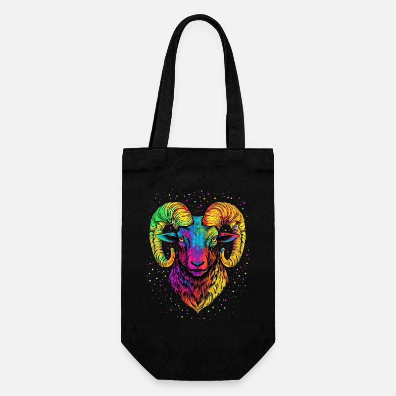 Widder Mufflon Aries Wilde Schafe Männliches Schaf - Geschenkbeutel für Flaschen - Schwarz