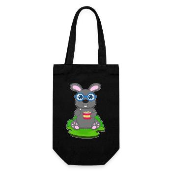 Pop-corn lapin - Sac à bouteille - noir - Devant