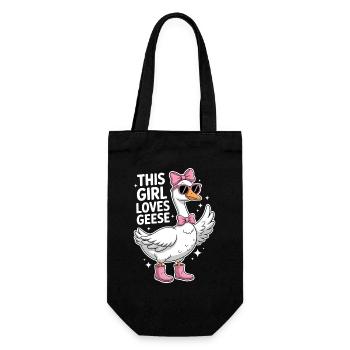 Gans Spruch Mädchen Gänse Lustiges Gans Geschenk - Geschenkbeutel für Flaschen - Schwarz - Vorne
