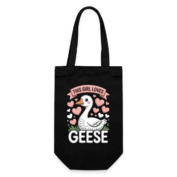 Gans Spruch Mädchen Gänse Lustiges Gans Geschenk - Geschenkbeutel für Flaschen - Schwarz - Vorne