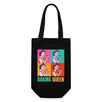 Baking Cake Baking Queen Baking Fairy Baker Pop Art - Gift Bag for Bottles - black - Front